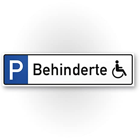 Komma Security Parkplatz Behinderte Schild 40 x 10 cm Hinweisschild Behinderten-Parkplatz Parkplatzschild Reserviert - Rollstuhlfahrer Parkplatz freihalten