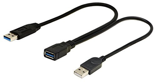 zdyCGTime Verlängerungskabel USB 3.0 Weiblich zu USB 3.0- und USB 2.0 Männlich Zusätzliche Stromdaten Y-Splitter-Ladegerät-Verlängerungskabel (33CM / 1Stück)