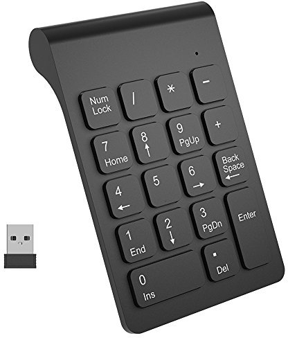 x-dodd Pavé numérique sans Fil 18 Touches Clavier numérique avec 2.4 G récepteur USB pour iMac/MacBook Windows pour Ordinateur Portable de Bureau