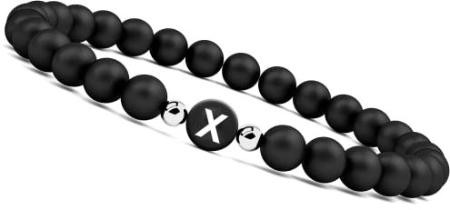 GD GOOD.designs Armband mit Buchstaben X I Pärchen Partnerarmband mit Perlen (Buchstabe X) - Geschenk für Sie und Ihn