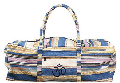 Yoga-Mad Deluxe Yoga Kit Bag | Full Zip Carrier with Storage Pockets | Pilates Unisex Bag, Stores Mat and Accessories | Suitable for Pilates, Yoga, Gym, Fits Most Mat Sizes (Blue)