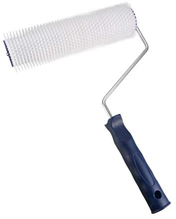 sourcing map 22cm Latex Floor Self Leveling Screed Spiked Roller, 11mm Teeth Height