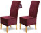 SCHEFFLER-Home Stretch Stuhlhussen Samt Puma Velvet/Velours Stuhlhussen Bordeaux 2er Set/Stuhlabdeckung als Stuhlhussen Schwingstühle/Spann-Stuhlhussen Lang/eleganter Chenille Stuhlüberzug