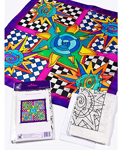 NEU Seidenmalerei/Seiden Gutta-Tuch 55x55, Pongé 08, Motiv ´Luka´