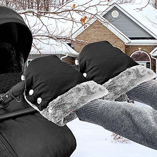 Handwärmer Kinderwagen Handschuhe Handmuff mit Warme Fleece, Wasserdicht Winddicht Stroller Handmuff Kinderwagenmuff Universalgröße für Kinderwagen, Buggy, Radanhänger