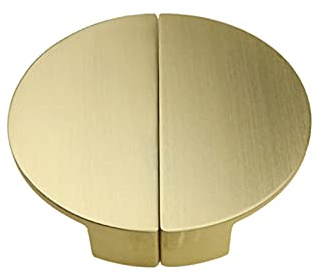 2 Pieces Drawer Pulls Half Circle Cabinet Knobs Aluminum Alloy Decorative Semi Circle Door Knobs Cupboard Handle Door Levers for Wardrobe,Book Cabinet,with Screws,Hole Distance 96mm (Gold)