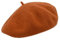 Melegari Baskenmütze für Damen | 100% Wolle | Margie Beret | Made in EU, Orange 787, One size