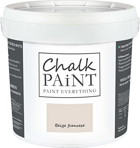 CHALK PAINT Everything Beige Français 5 Litres - SANS CARTIR Couleur Facilement Tous les Matériaux