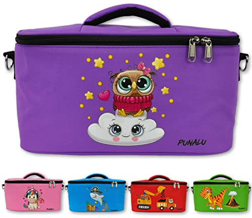 PUNALU Sac pour Toniebox, espace pour 30 tonies, chargeur et écouteurs Toniebox, violet