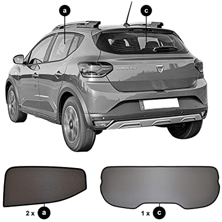 Sonniboy Sonnenschutz kompatibel mit Dacia Sandero Stepway III DJF 2021- INKL Tasche