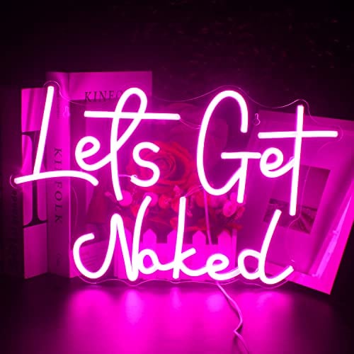 Looklight Let's Get Naked Insegna al neon Rosa LED Luce al neon Lettera Neon Light Sign USB Art Segno a led Wall Decor per camera da letto Home Bar Compleanno Matrimonio Festa di Natale Regalo