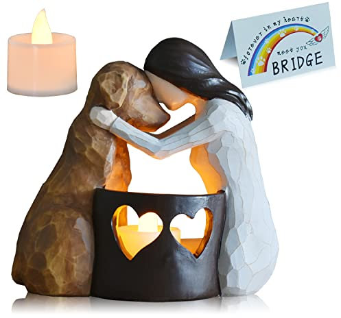 Dog Memorial Gifts Candle Holder Pet Loss Candle Gifts Sculpted Hand-Painted Figure Sympathy gifts Decor for Grieving Pet Dog Owners