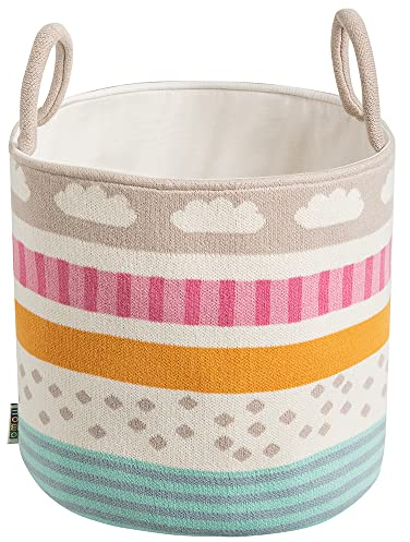howa Spielzeugkorb „be happy“ Kinder Aufbewahrungskorb Kinderzimmer Spielzeugaufbewahrung Ø 26 cm, H-28 cm 8905