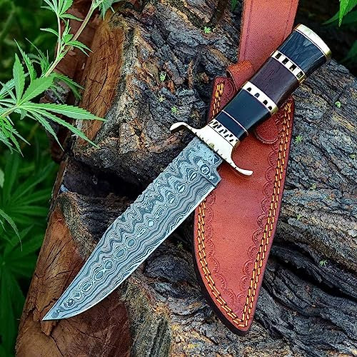 XXXL Bowiemesser Messer Arbeitsmesser Kelten Wikinger holz Büffel Horn MAQ1815