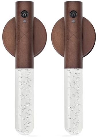 EGARNGY Veilleuse d'intérieur avec détecteur de mouvement magnétique puissant, 3 couleurs/applique murale en cristal à bulles en acrylique, piles rechargeables, lampes murales LED pour couloir,