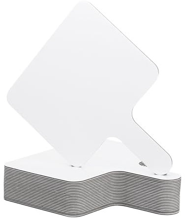 PATIKIL 24 Pièces 10x8 pouce Séchage Effacer Réponse Palettes Ordinateur Portable Double Face Tableau Blanc Enchères Palettes pour Bureau Salle Classe Ensembles Fête