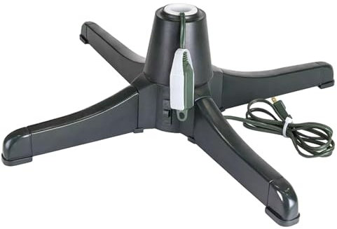 Amagogo Elektrischer Weihnachtsbaum-Drehständer, EU-220-V-Stecker, dunkelgrün, 67 x 67 x 19 cm, 360 Grad drehbar, für 7,5 Fuß großen Baum