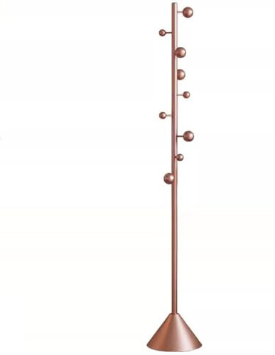 Garderobenständer Freistehender Kleiderständer Mit Solidem Sockel, Robuster Metall-Garderobe Mit 9 Haken, Platzsparender Kleiderbügelständer Für Eingangsbereich Und Schlafzimmer, Roségold