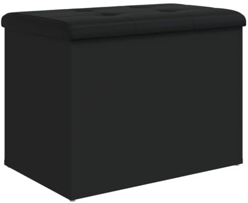 vidaXL Banco con Almacenaje, Almacenamiento para Juguetes Cojines, Banco para Zapatos, Asiento para Pasillo Salón, Madera de Ingeniería Negro