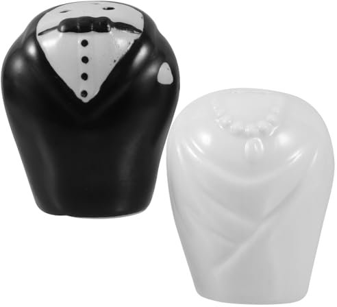 Ciieeo 1 Par De Saleros Y Pimenteros De Cerámica Para Novia Y Novio Decoración De Cocina De Granja Salero De Cerámica Juego De Salero Y Pimentero Rústico Soporte Para Regalo De Recuerdo