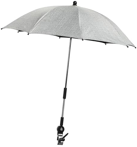 JEMIDI Sombrilla Silla Playa - Sombrilla Playa Plegable UV 50+ con Soporte para Tumbona Balcón Terraza - Sombrillas para Patio con Gancho - Parasol para Silla de Playa - Gris
