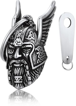Bandmax Clochette Moto Viking Acier Inoxydable, Cloche Moto Porte Bonheur Biker, Porte Clef Clochette Lady Rider