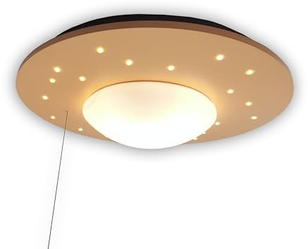 Niermann Standby Deckenleuchte Starlight, Peach Fuzz, 1 x E27, max. 15 Watt, LED Schlummerlicht, Zugschalter, Made in Germany, Kinderleuchte, Kinderlampe, Stoßfeste Abdeckung