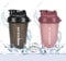 BBBUILDJIA [2 PACK] 17 oz Protein Shaker Bottles Protein Mixer - Leak Proof Shaker Cups for Protein Shakes, Protein Shaker Bottle, Protein Shake Cup, BPA Free & Dishwasher Safe Black/Pink