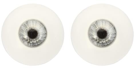 PATIKIL 32mm Safety Eyes,1 Pair Realistic Acrylic Eyes Plastic Half Eyeballs for Masks Halloween Props Art Craft, Silver