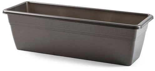 AC - Jardinera de plástico sin Plato - 50 cm - Modelo PLFT - Forma Rectangular - Ideal para Decorar tu casa y jardín - Fabricada en España - Color Antracita