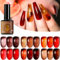 Jelly Amber Gel Polish of 6 Translucent Nude Gel Nail Polish Set, Sheer Tortoise Gel Nail Polish Red Coral Burnt Orange Grey Amber Brown, Soak Off UV LED Manicure Art Kit For DIY Home