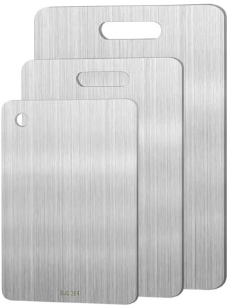 3pcs Stainless Steel Cutting Board Cutting Boards for Kitche, Upgrade Double Sided Board, Thick Cutting Board for Home Kitchen Cooking