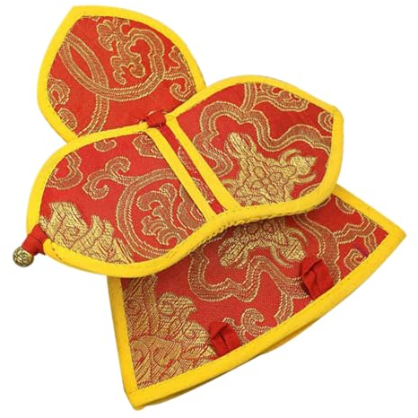 VICASKY Vajra Bell Aufbewahrungstasche Handgefertigte Dorje Tasche Im Nepalesischen Stil Robuste Und Elegante Schutzhülle Für Musikinstrumente Accessoire Für Vajra-besitzer Klein Rot