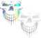 EYVRPAU 2Pcs 3D Schädel Skull Aufkleber, Totenkopf Auto Aufkleber, Motorradhelm Sticker Selbstklebend, Totenköpfe Autoaufkleber für Motorräder Autos LKW Fenster Stoßstange Laptop Helme Halloween Deko