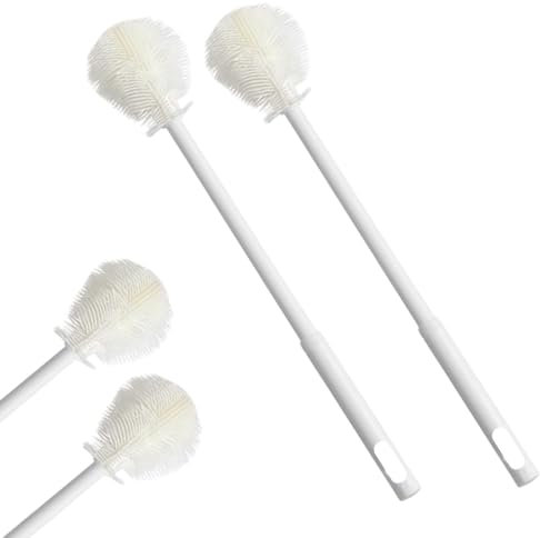 RoadLoo Silicone Bottle Brush, Pack of 2 Bottle Brush, Bottle Brush, Baby Bottle Brush, Long Foldable Bottle Brush, Suitable for Baby Bottles, Thermos Bottles, Drinking Bottles, Carafes, Wine Glasses