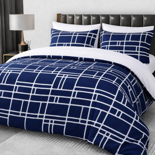 Pamposh Double Duvet Set - Premium Brushed Microfiber Reversible Double Duvet Cover - Hypoallergenic Bedding Sets 3 Pcs - Ultrasoft Quilt Cover Set with Zipper Closure