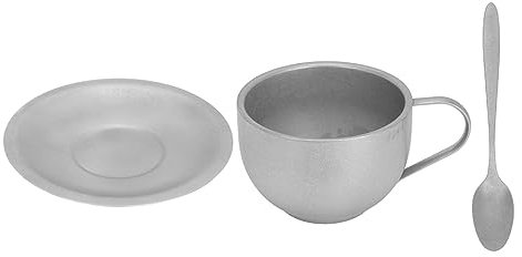 Kit de taza de café aislada de acero inoxidable de doble capa retro para acampar en casa (250 ml)