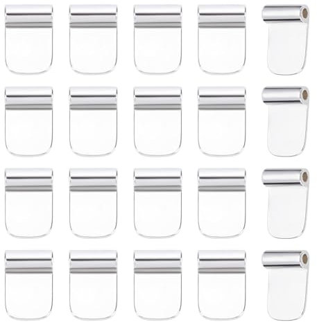 arricraft 20 Pcs Glue-on Flat Pad Bails, Silver Brass Spoon Pendant Earrings Bails Pendant Cabochon Jewellery Findings for Necklace and Earrings Making Connector Charms Accessories