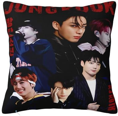 Jung-kooks Dekokissen, weich, quadratisch, für Schlafzimmer, Zuhause, Sofa, Innenbereich