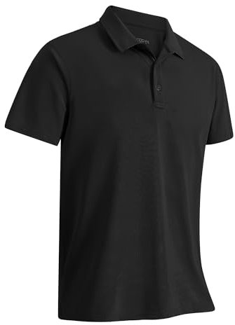 33,000ft Men's Polo Shirt Short Sleeve T-Shirt Golf Polo Moisture Wicking Quick Dry Polos Outdoor Sports Athletic Tennis Performance Breathable T-Shirt for Tennis Work Black(Nylon Spandex) 3XL