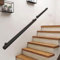 Treppengeländer schwarz Metall Rundrohr Edelstahl Handlaufstütze 100 kg Komplettsatz Handlauf für Wandmontage Innen und Außen 1m 1,5m 2m 3m 4m 5m 6m