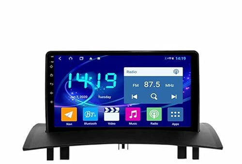 YFYANFEI Car Play Radio con Pantalla Pantalla Táctil De 9 para Renault Megane 2 2002-2009 con CarPlay Y Android Auto Inalámbricos con Mirror Link, Bluetooth, GPS, Navegación,4 Core WiFi 1G+16G