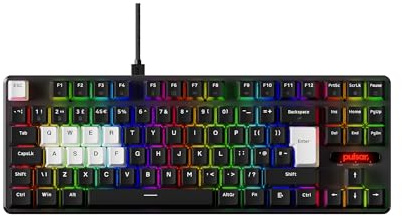 Pulsar Gaming Gears PCMK2HE TKL Gaming-Tastatur, 80%, ANSI, Schwarz | Hall Effect magnetic switch gaming keyboard designed for competitive gamers