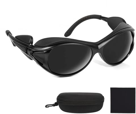 RANJIMA Infrarot Schutzbrille, IPL 200-2000nm UV Schutzbrille, UV Brille für Kosmetologie Betreiber, Laserschutzbrille für Rotlichttherapie IPL Haarentfernung Laser Kosmetologie Solarium – Mit Etui