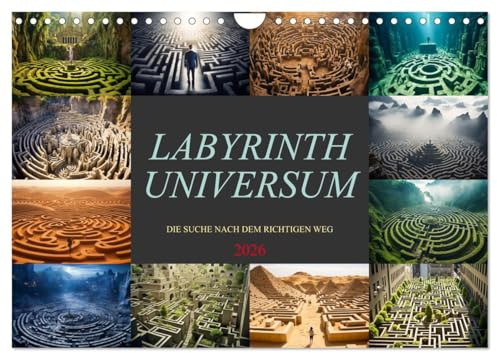 Labyrinth Universum (Wandkalender 2026 DIN A4 quer), CALVENDO Monatskalender: Tauchen Sie ein in ein Universum voller Geheimnisse, Abenteuer und kreativer Energie. (CALVENDO Natur)