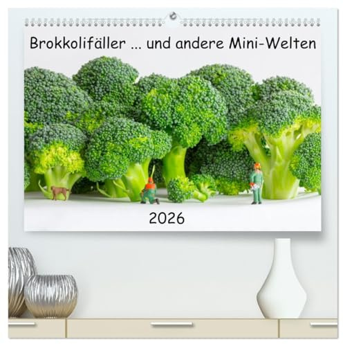 Brokkolifäller ... und andere Mini-Welten (hochwertiger Premium Wandkalender 2026 DIN A2 quer), Kunstdruck in Hochglanz: Teil Sechs der skurrilen Situationen in Maßstab H0 (CALVENDO Spass)