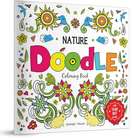 Nature Doodle Coloring Book : Tear Out Sheets Coloring Book for Children