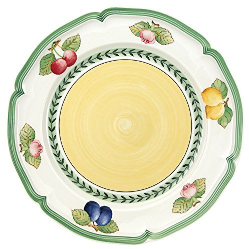 Vajilla de porcelana vitrificada Villeroy & Boch, colección French Garden Valence, diseño con limones, fabricado en Alemania, apta para lavavajillas y microondas, 21,6 cm, se vende por unidad