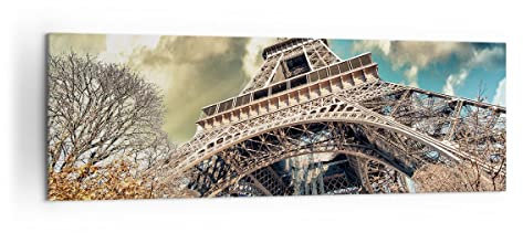 Bilder auf Leinwand 160x50cm Leinwandbild Eiffel technik europa frankreich Groß XXL Wanddeko Bild Schlafzimmer Wandbilder Dekoration Wohnzimmer Wall Decor Canvas Wand Kunstdruck Art AB160x50-2489