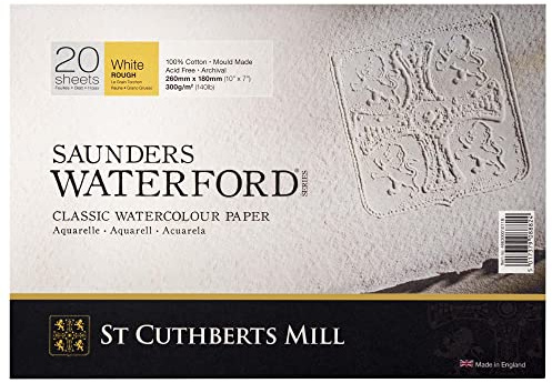 Saunders Waterford Block 300gsm 177 x 254mm (7 x 10 inches) 20 Sheets Red